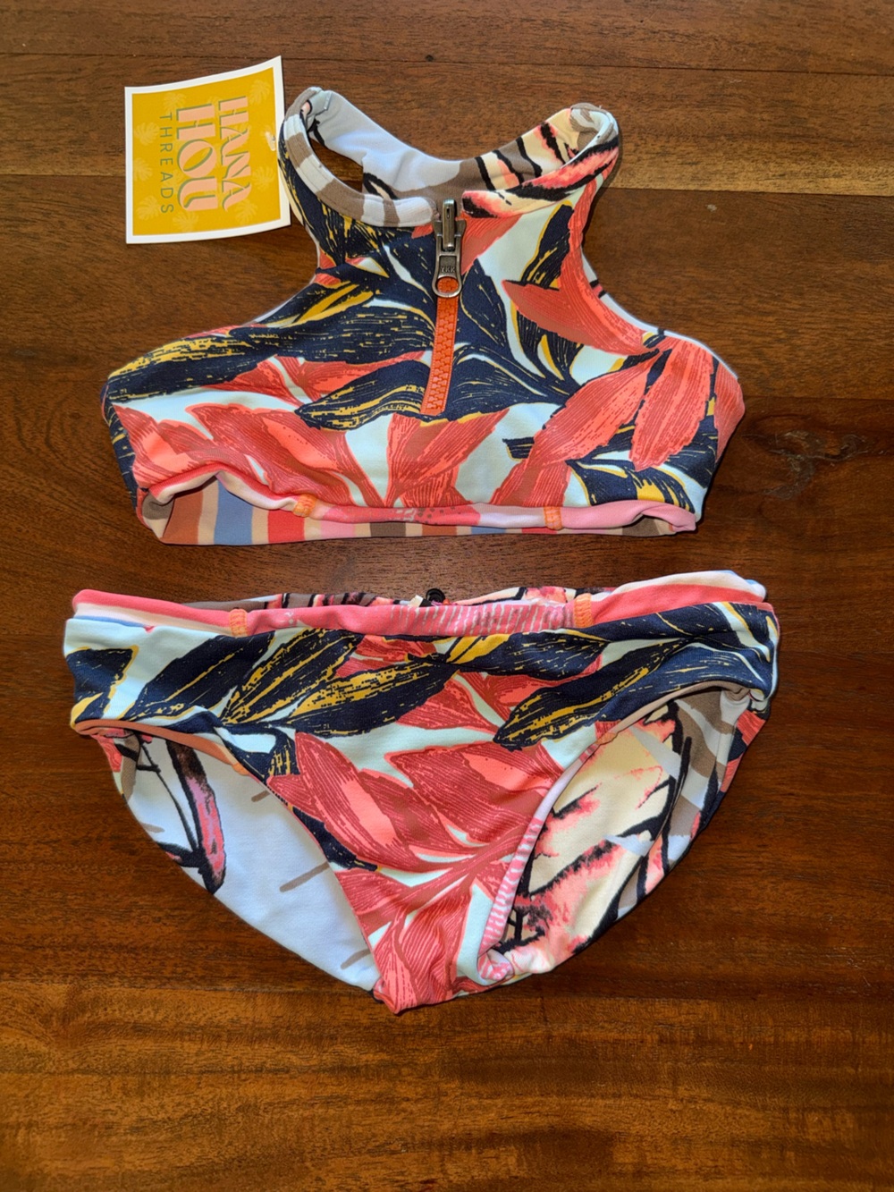 Maaji Girls Floral‎ Coral Navy Two-Piece Bikini Set